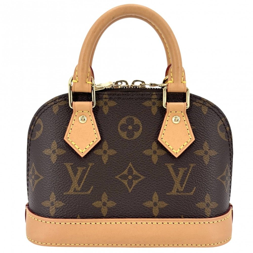 Louis Vuitton 2-Way Monogram Nano Alma Shoulder Bag Small Brown Gold — view 2