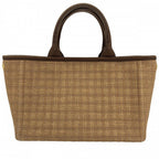 Prada 2-Way Shoulder Bag Triangle Logo Basket Canvas Straw Brown — view 2