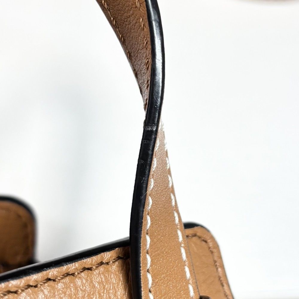 Loewe 2-Way Hammock Mini Shoulder Bag Crossbody Calf Brown Gold — view 8