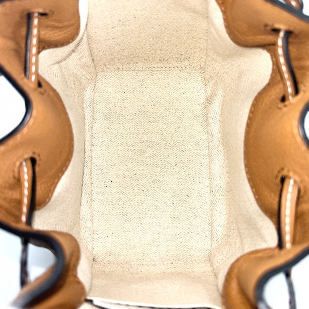 Loewe 2-Way Hammock Mini Shoulder Bag Crossbody Calf Brown Gold — view 4