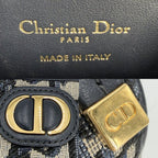 Dior Shoulder Bag Oblique 30 Montaigne Call'in Canvas Leather Navy Beige Gold — view 5