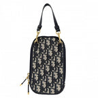 Dior Shoulder Bag Oblique 30 Montaigne Call'in Canvas Leather Navy Beige Gold — view 2