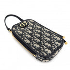 Dior Shoulder Bag Oblique 30 Montaigne Call'in Canvas Leather Navy Beige Gold — view 3