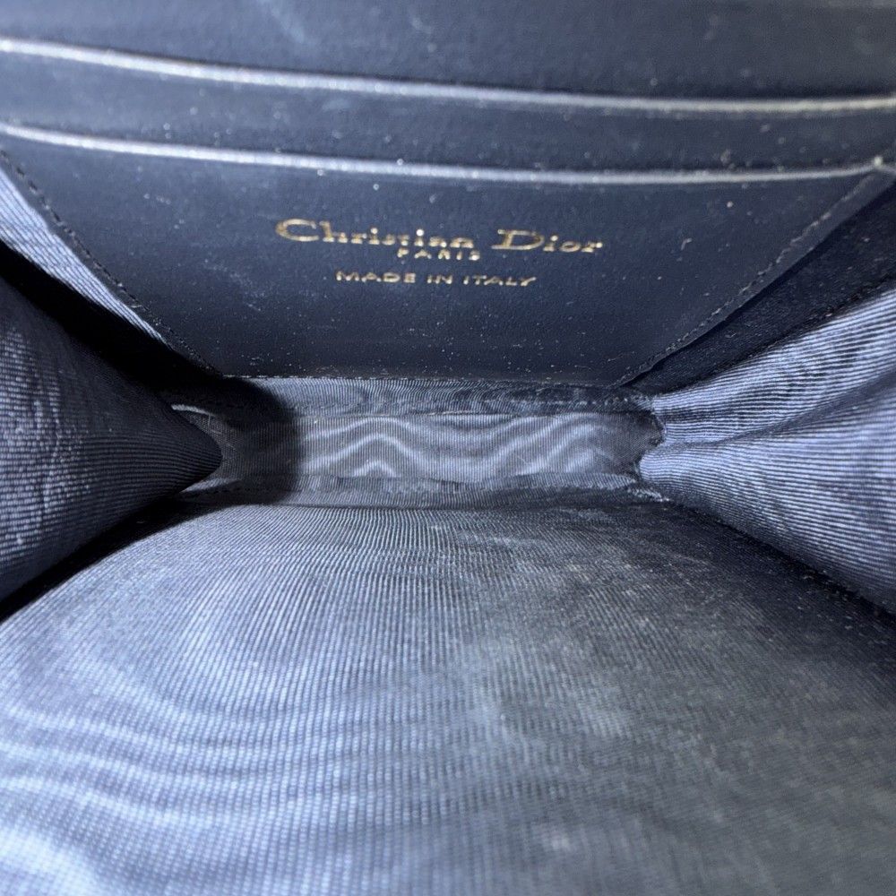 Dior Shoulder Bag Oblique 30 Montaigne Call'in Canvas Leather Navy Beige Gold — view 4