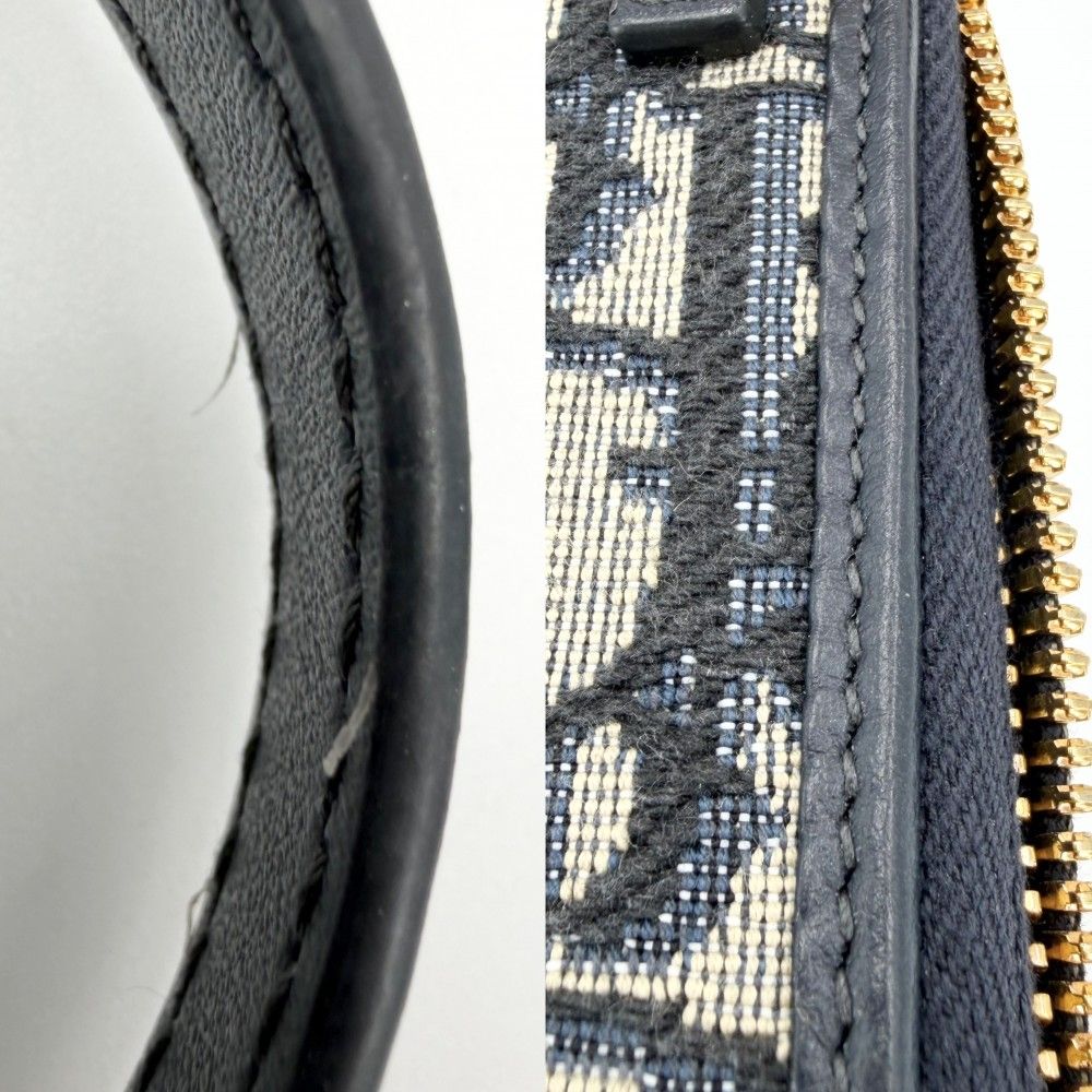 Dior Shoulder Bag Oblique 30 Montaigne Call'in Canvas Leather Navy Beige Gold — view 8