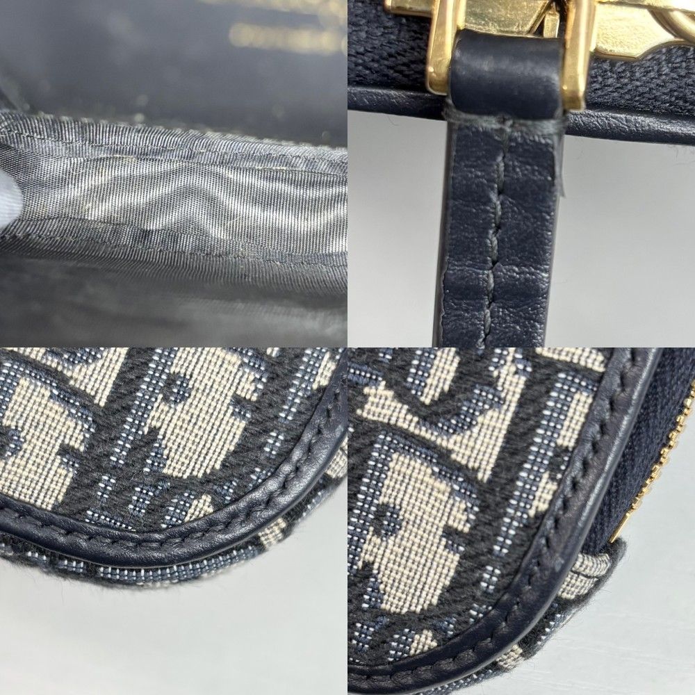 Dior Shoulder Bag Oblique 30 Montaigne Call'in Canvas Leather Navy Beige Gold — view 6