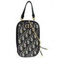 Dior Shoulder Bag Oblique 30 Montaigne Call'in Canvas Leather Navy Beige Gold