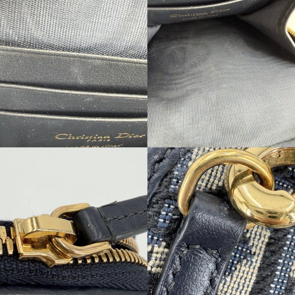 Dior Shoulder Bag Oblique 30 Montaigne Call'in Canvas Leather Navy Beige Gold — view 7