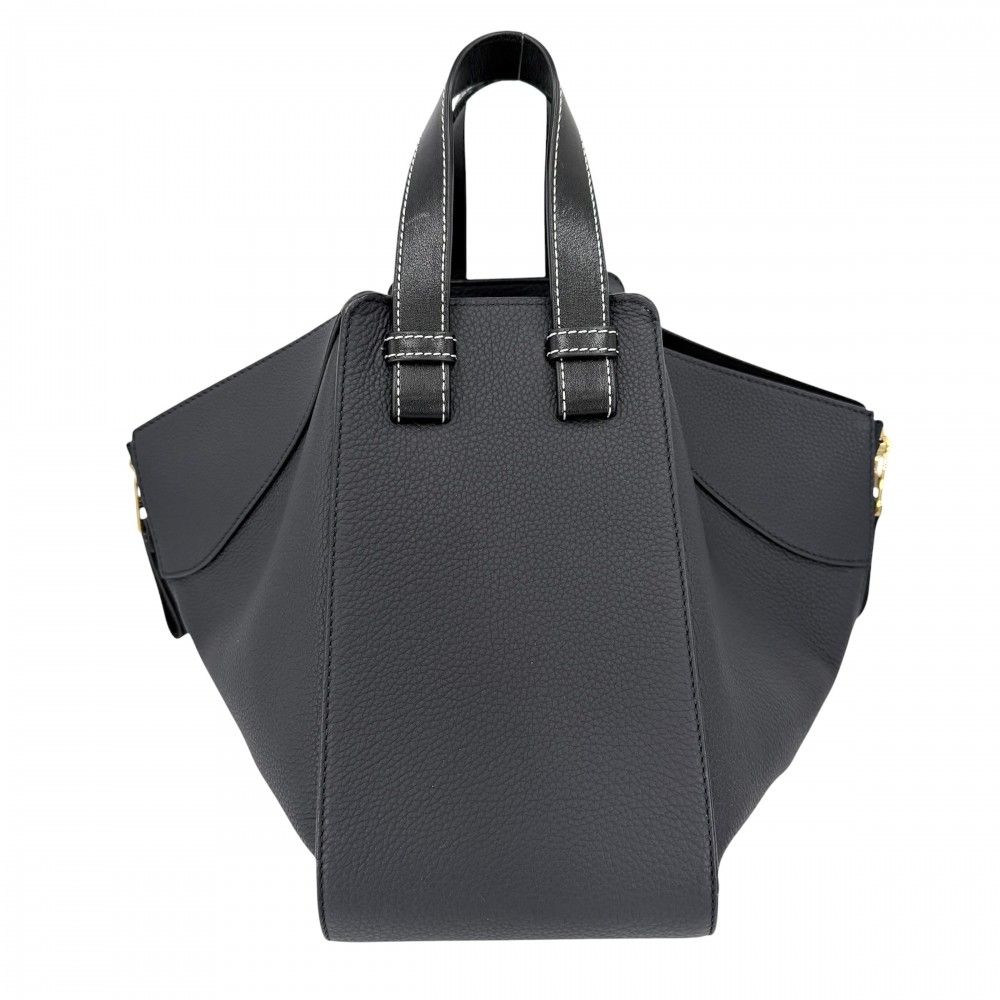 Loewe 2-Way Hammock Shoulder Bag Crossbody Tote Leather Calf Dark Navy Black — view 2
