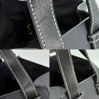 Loewe 2-Way Hammock Shoulder Bag Crossbody Tote Leather Calf Dark Navy Black — view 8