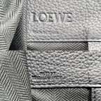 Loewe 2-Way Hammock Shoulder Bag Crossbody Tote Leather Calf Dark Navy Black — view 5