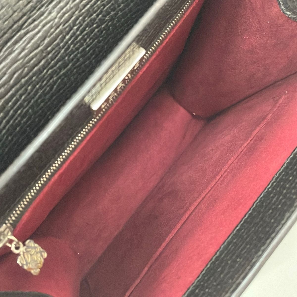 Loewe Handbag Black Embossed Leather — view 7