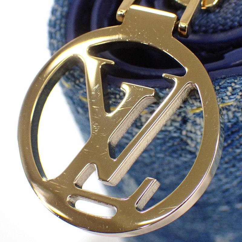 Louis Vuitton Portefeuille Lou Bifold Wallet Monogram Denim Blue Gold Included — view 8