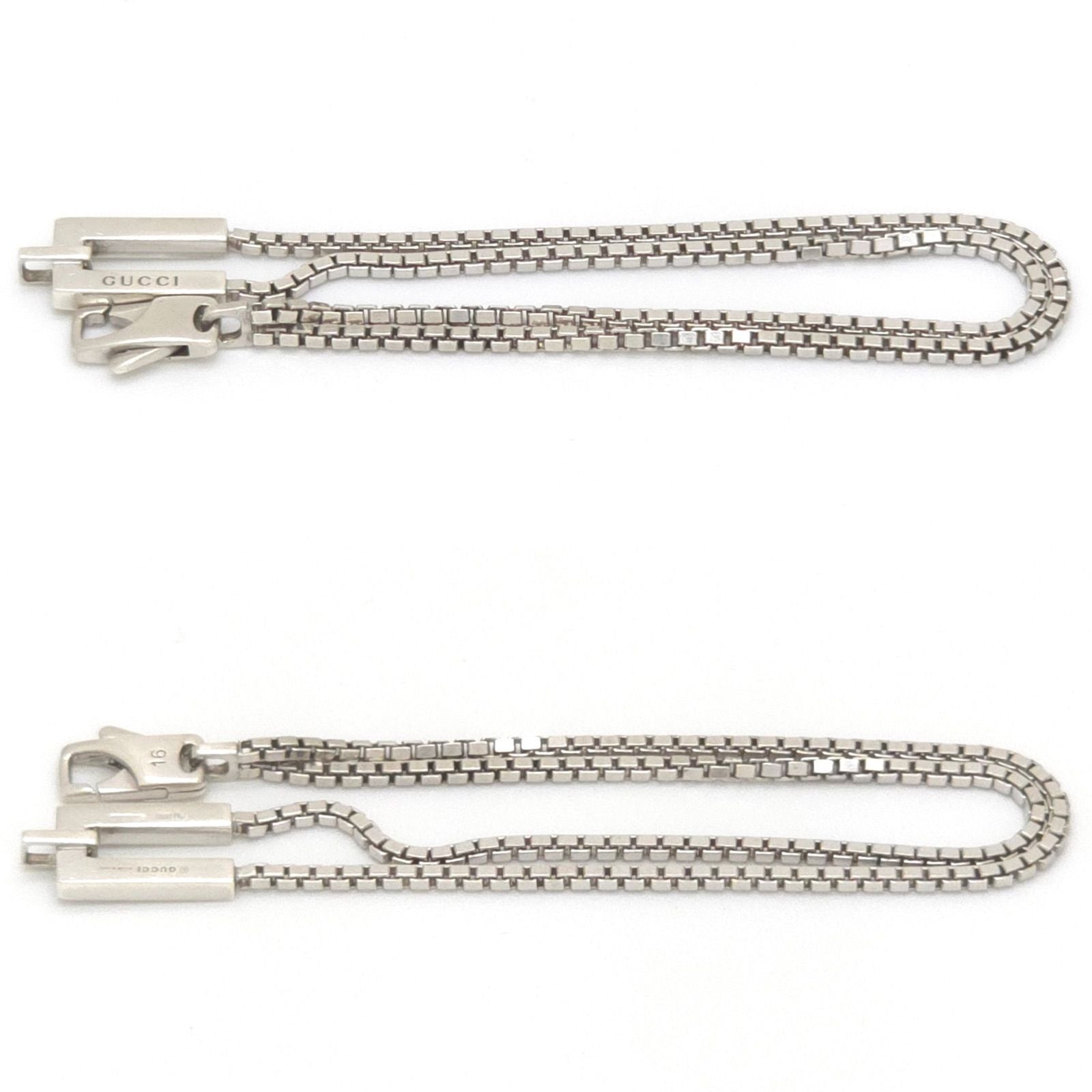 Gucci Logo Venetian Double Chain Bracelet 16 Sterling Silver — view 4