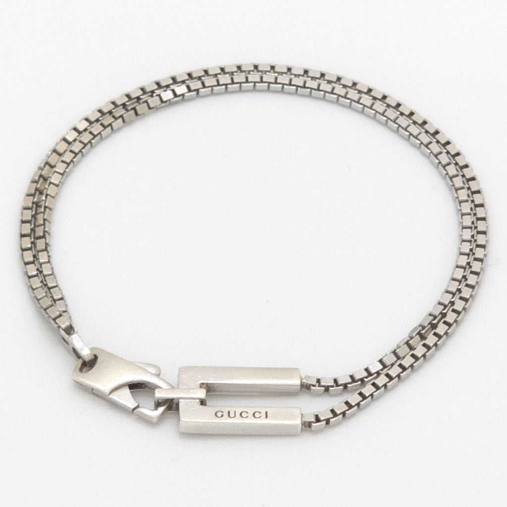 Gucci Logo Venetian Double Chain Bracelet 16 Sterling Silver — view 8