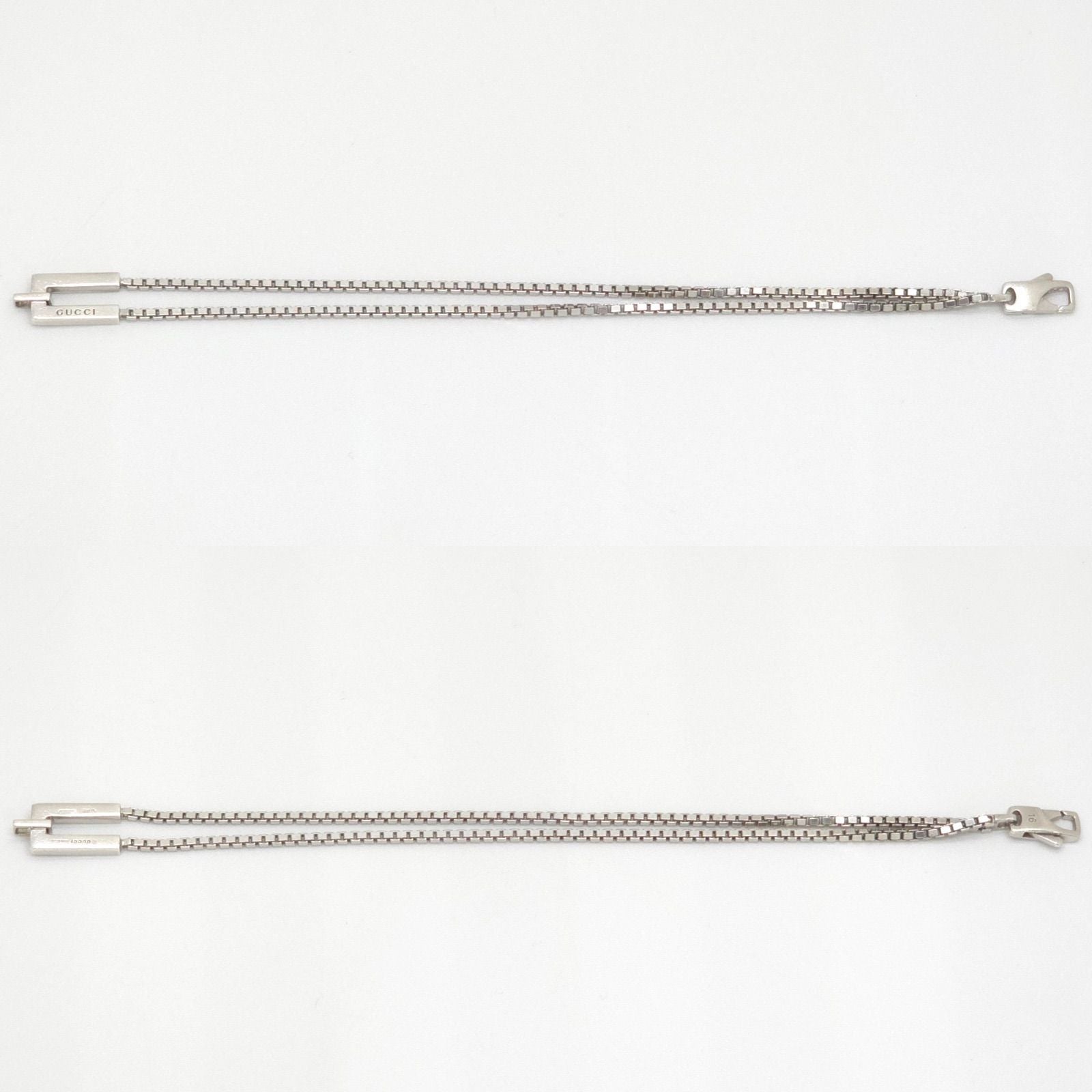 Gucci Logo Venetian Double Chain Bracelet 16 Sterling Silver — view 3
