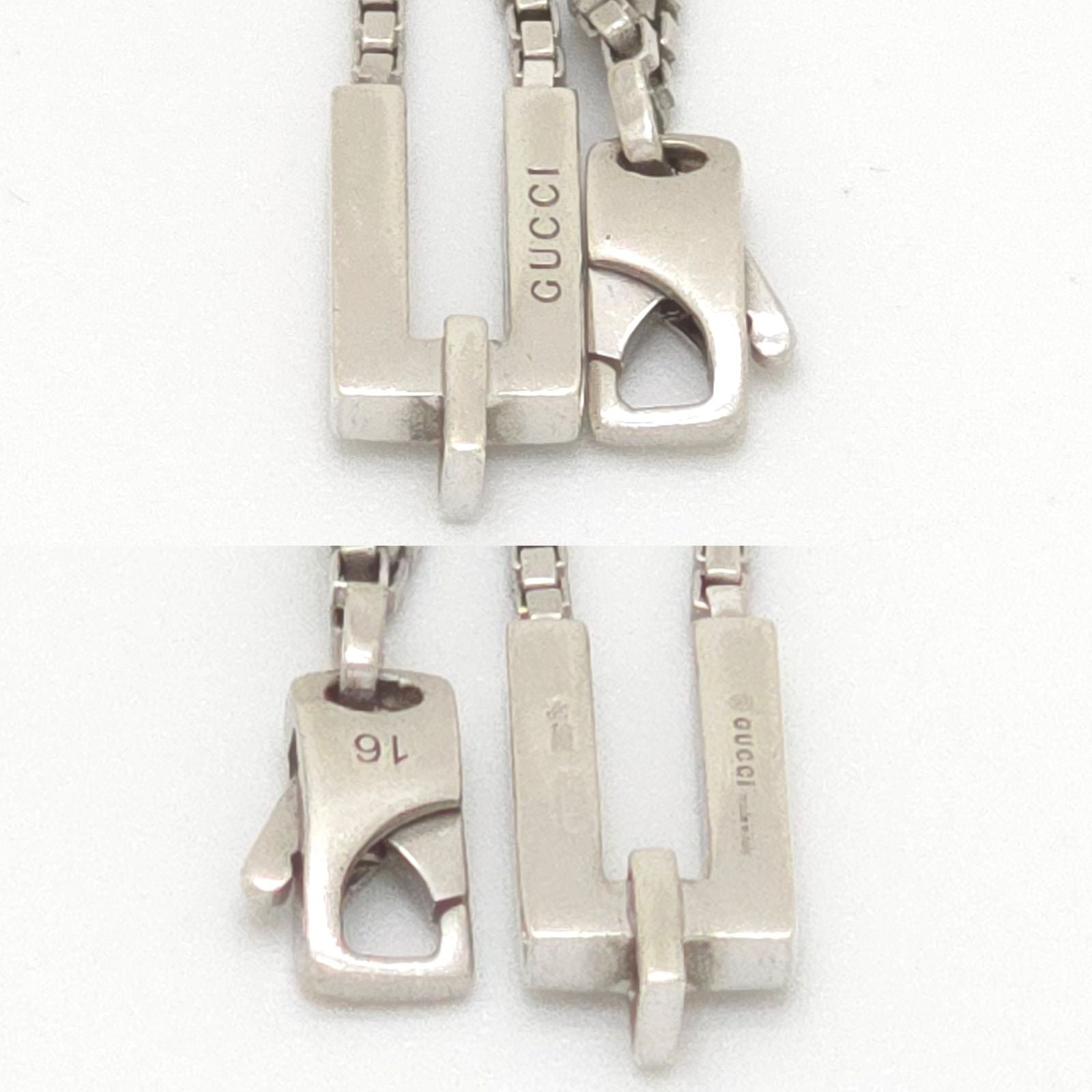 Gucci Logo Venetian Double Chain Bracelet 16 Sterling Silver — view 5