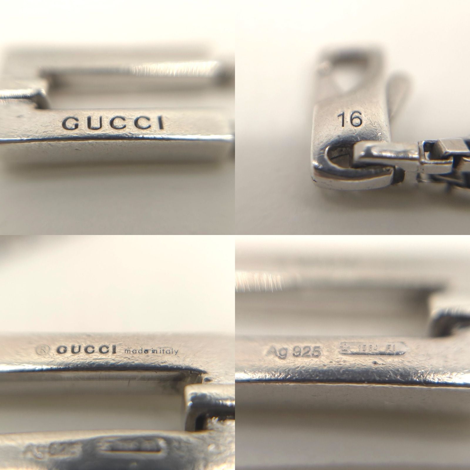 Gucci Logo Venetian Double Chain Bracelet 16 Sterling Silver — view 6