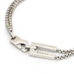 Gucci Logo Venetian Double Chain Bracelet 16 Sterling Silver