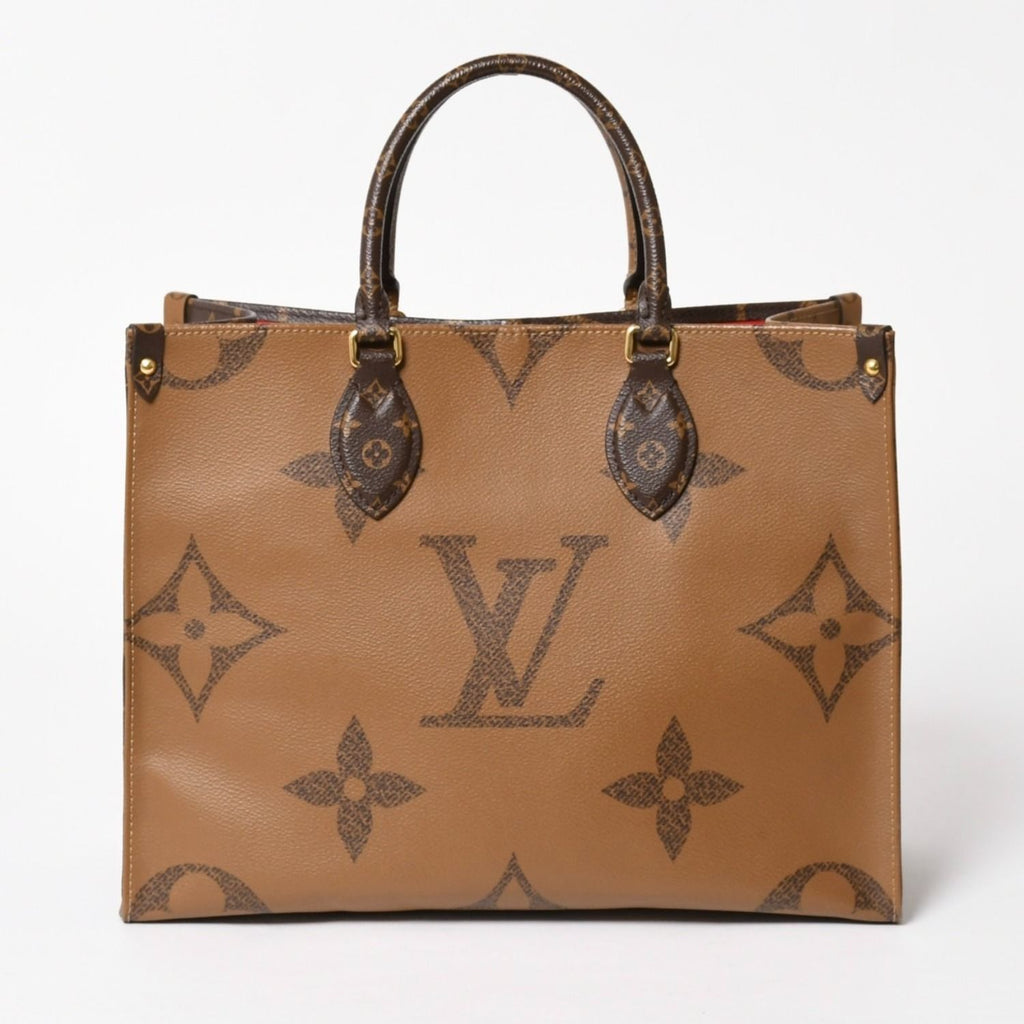Louis Vuitton Monogram Giant Reverse On The Go MM Tote Bag Brown — view 4