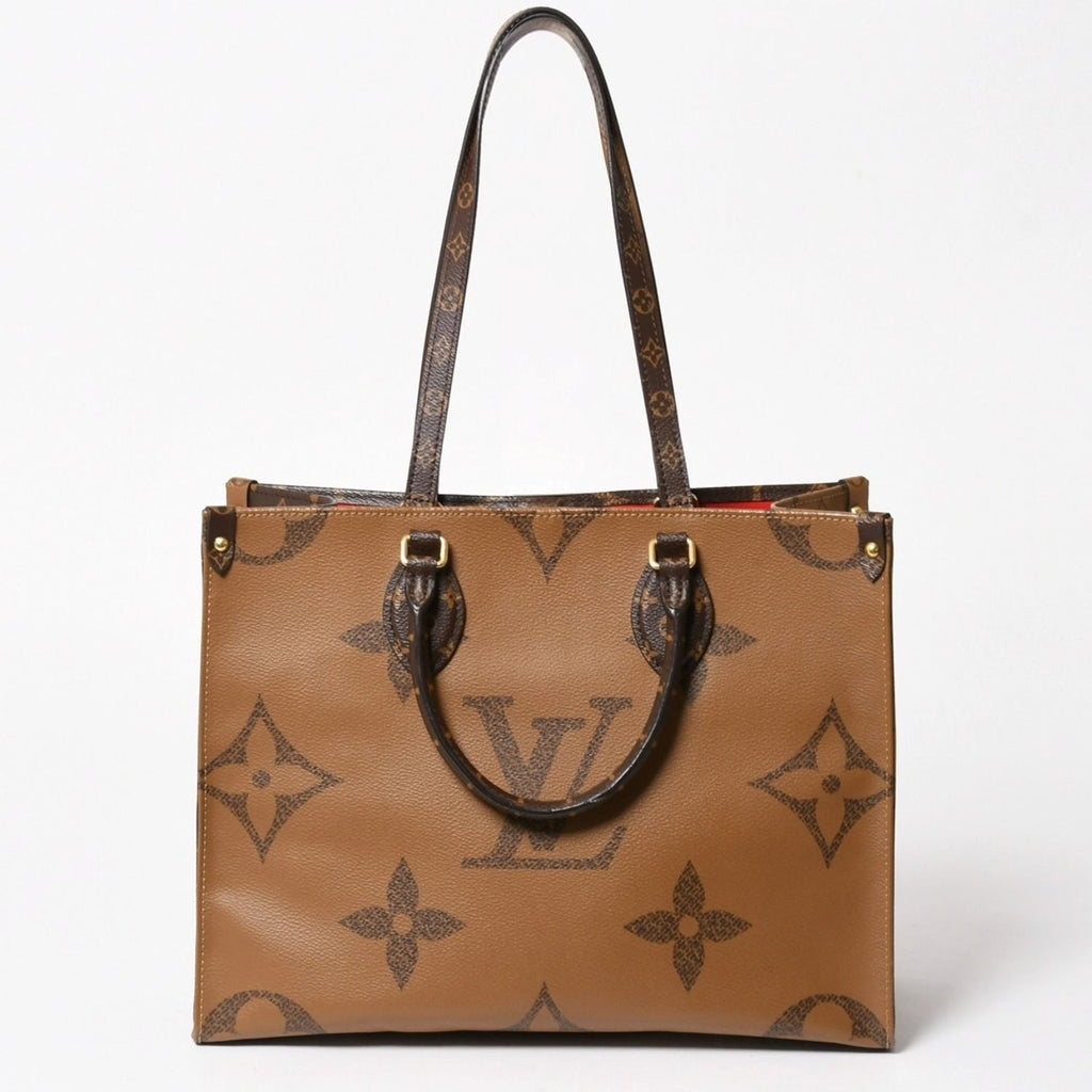 Louis Vuitton Monogram Giant Reverse On The Go MM Tote Bag Brown — view 2