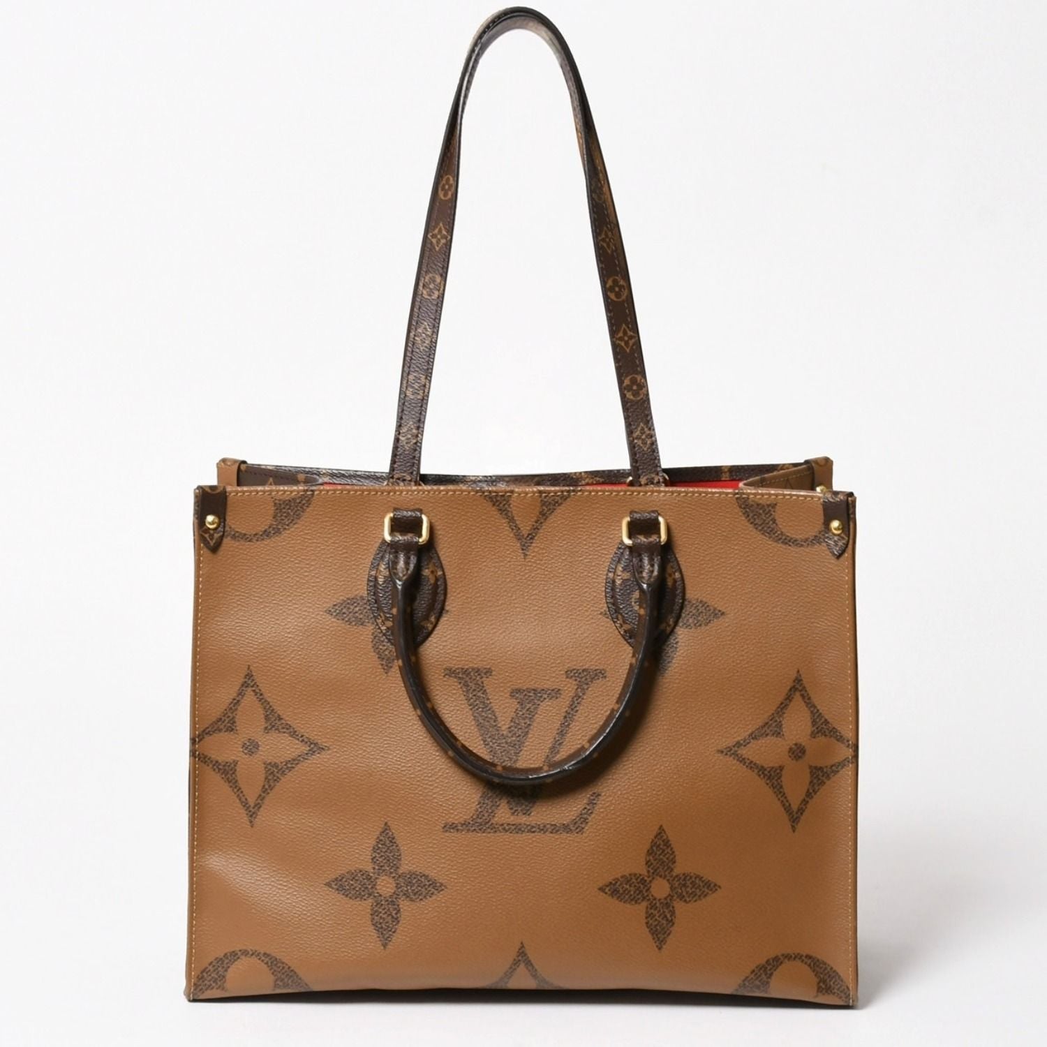 Louis Vuitton Monogram Giant Reverse On The Go MM Tote Bag Brown — view 2
