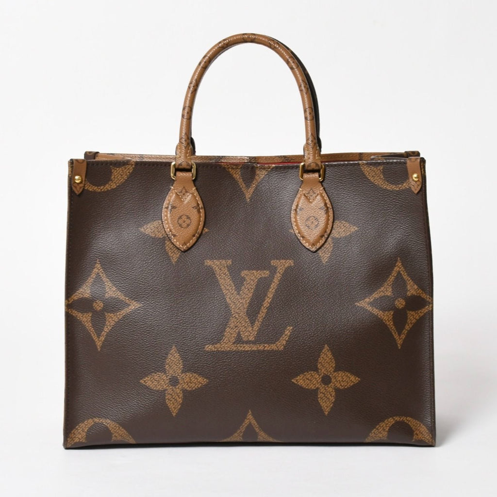 Louis Vuitton Monogram Giant Reverse On The Go MM Tote Bag Brown — view 3