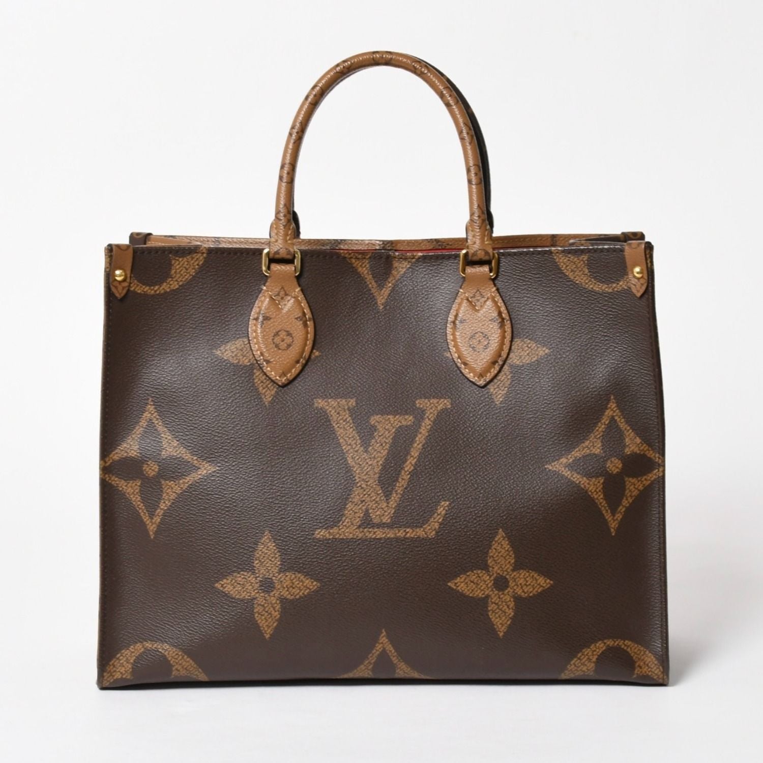 Louis Vuitton Monogram Giant Reverse On The Go MM Tote Bag Brown — view 3