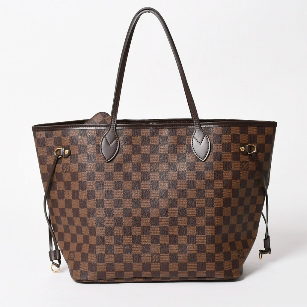 Louis Vuitton Neverfull MM Tote Bag Damier Ebene Canvas Leather — view 2