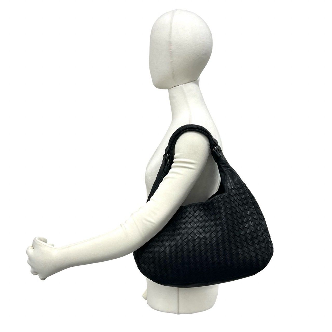 Bottega Veneta Vintage Campana Intrecht Leather Tote Black — view 2
