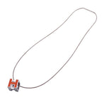 Hermes Necklace Caged Ash H-cube Orange Silver — view 2