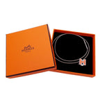 Hermes Necklace Caged Ash H-cube Orange Silver — view 7
