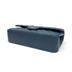 Chanel Shoulder Bag Lambskin Blue Silver CC Logo Quilted 25 Turnlock Double — view 4