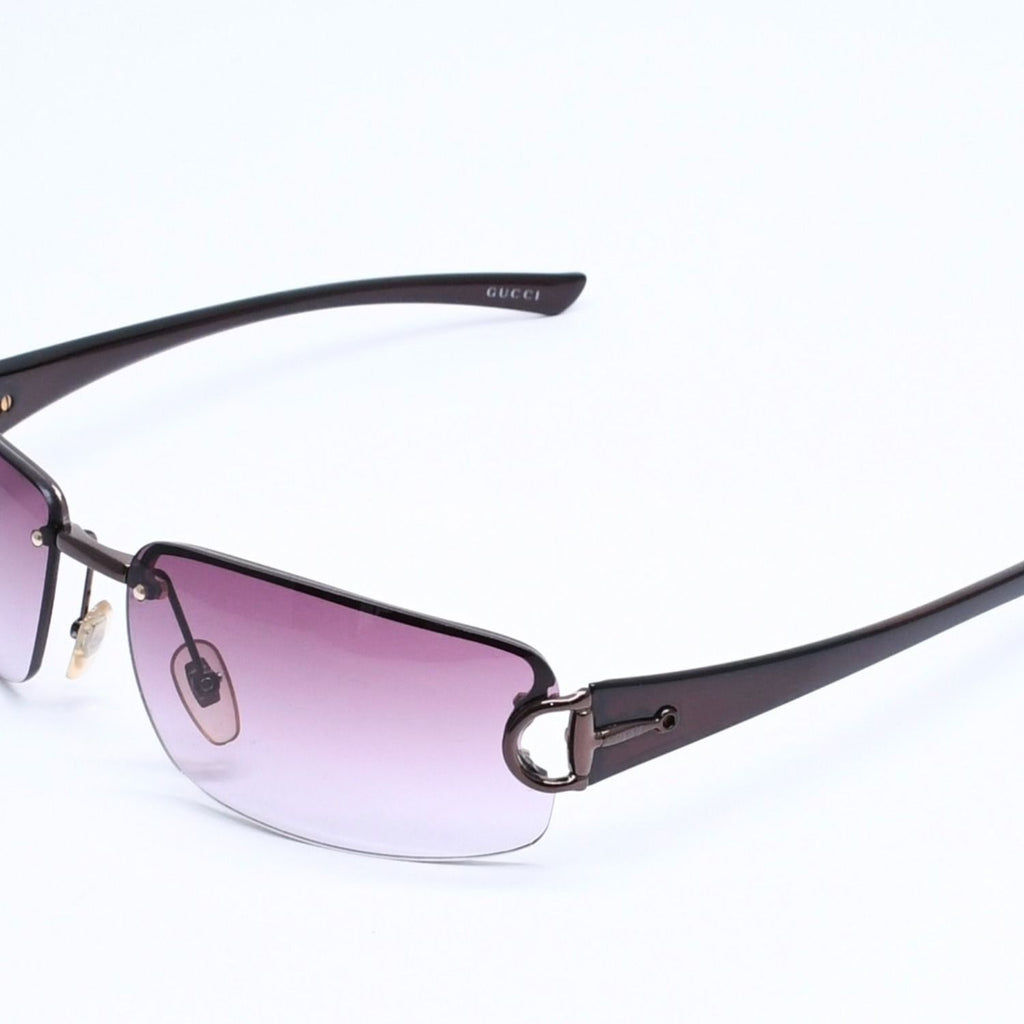 Gucci Half Rim Sunglasses Eyewear S Bkvyt Horsebit Brown — view 3