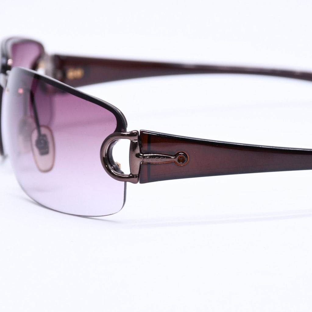 Gucci Half Rim Sunglasses Eyewear S Bkvyt Horsebit Brown — view 7