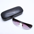 Gucci Half Rim Sunglasses Eyewear S Bkvyt Horsebit Brown