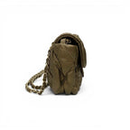 Chanel Shoulder Bag Brown Gold Quilted CC Logo Bubble Quilt Double Chain — view 2