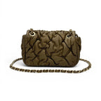 Chanel Shoulder Bag Brown Gold Quilted CC Logo Bubble Quilt Double Chain — view 3
