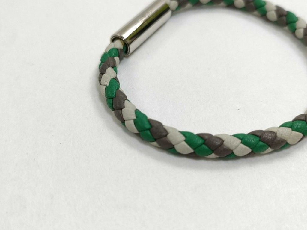 Hermes Bracelet Goliath Multicolor Leather Silver — view 6