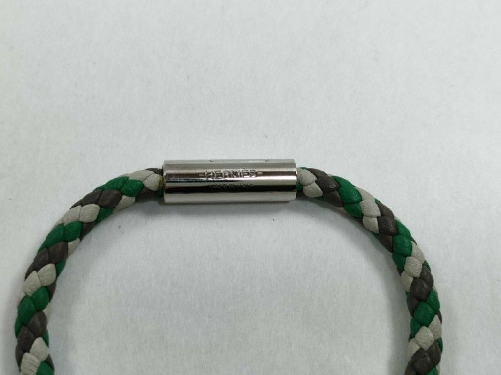 Hermes Bracelet Goliath Multicolor Leather Silver — view 5