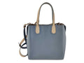 Dior Addict Blue Beige Leather 2-Way Shoulder Bag Logo Charm Gold