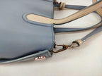 Dior Addict Blue Beige Leather 2-Way Shoulder Bag Logo Charm Gold — view 4
