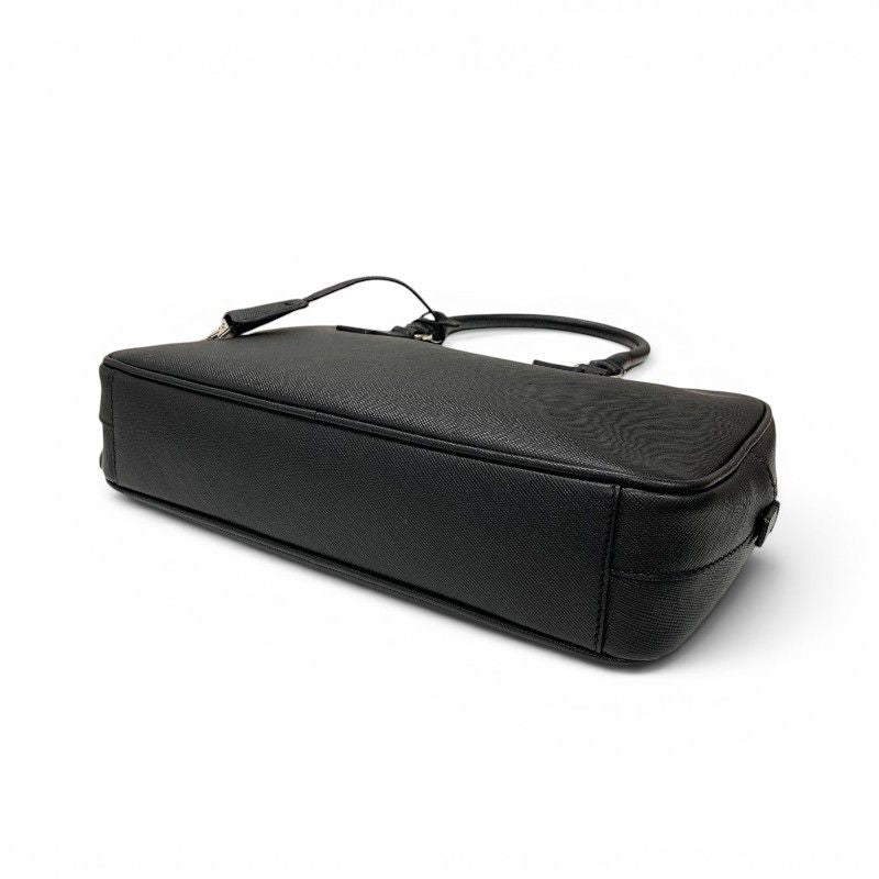 Prada Handbag Black Silver Saffiano Triangle Logo — view 4