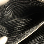 Prada Handbag Black Silver Saffiano Triangle Logo — view 8