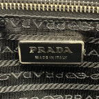Prada Handbag Black Silver Saffiano Triangle Logo — view 7