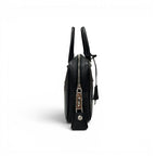 Prada Handbag Black Silver Saffiano Triangle Logo — view 2