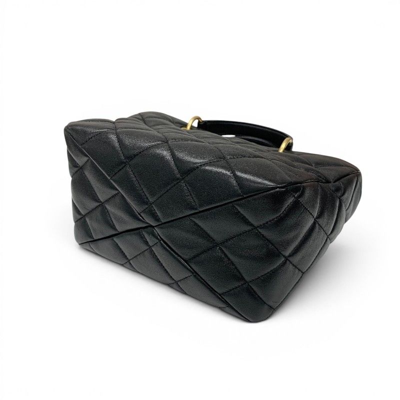 Chanel Shoulder Bag Black Gold Quilted CC Logo Chain 2-Way — view 4
