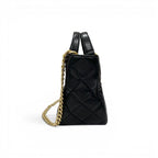 Chanel Shoulder Bag Black Gold Quilted CC Logo Chain 2-Way — view 2