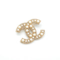 Chanel Brooch Corsage Gold CC Logo Rhinestone