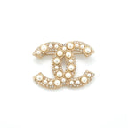 Chanel Brooch Corsage Gold CC Logo Rhinestone — view 2